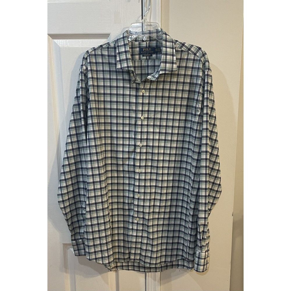 Polo Ralph Lauren Performance Shirt Mens Size XXL 2XL Plaid Long Sleeve